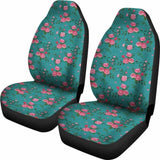 Teal With Pink Roses Shabby Chic Style Car Seat Covers 094201 - YourCarButBetter