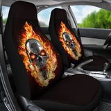 Terrified Flame Skull Car Seat Covers 210802 - YourCarButBetter