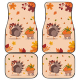 Thanksgiving Turkey Happy Moments With Autumn Leaves Car Floor Mats 211305 - YourCarButBetter