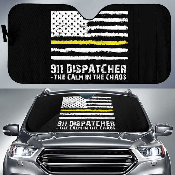 The Calm Voice In The Chaos 911 Dispatchers Thin Yellow Line Car Auto Sun Shades 213003 - YourCarButBetter