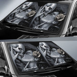 The Lovers King And Queen Kissing Skulls Skeletons Car Auto Sun Shades 212001 - YourCarButBetter
