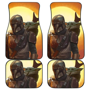 The Mandalorian And Baby Yoda Car Floor Mats Fan Gift 094201 - YourCarButBetter