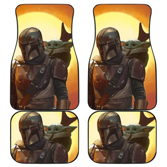 The Mandalorian And Baby Yoda Car Floor Mats Fan Gift 094201 - YourCarButBetter