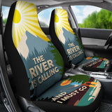 The River Is Calling And I Must Go Retro Fishing Car Seat Covers 182417 - YourCarButBetter