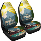 The River Is Calling And I Must Go Retro Fishing Car Seat Covers 182417 - YourCarButBetter