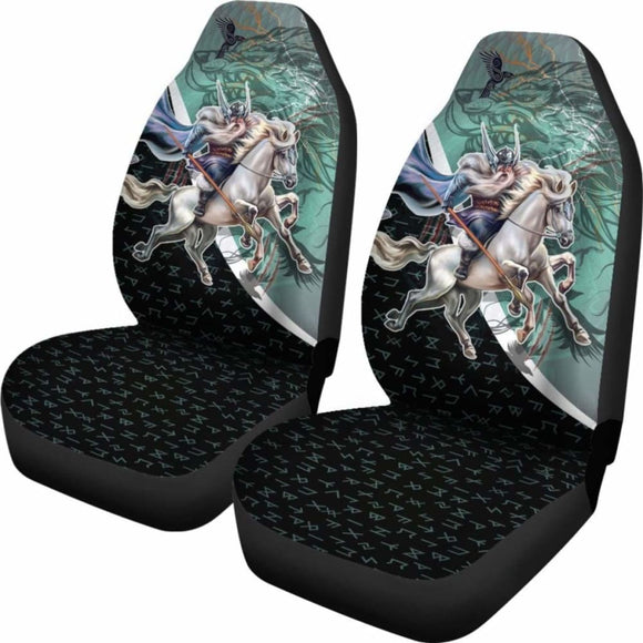 The Viking Runes Car Seat Covers Odin And Sleipnir 170804 - YourCarButBetter