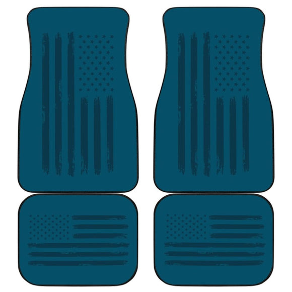 Thin Black Line Blue American Flag Car Floor Mats 211206 - YourCarButBetter