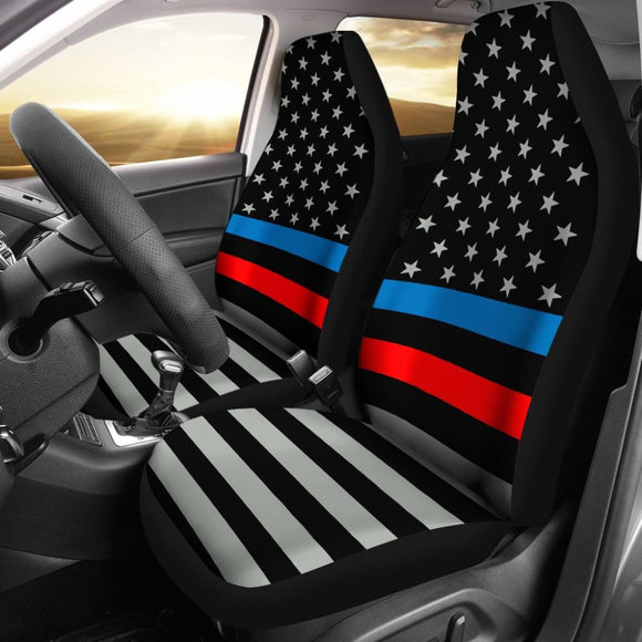 Thin Blue And Red Line Flag Car Seat Covers Amazing Gift 101819 - YourCarButBetter