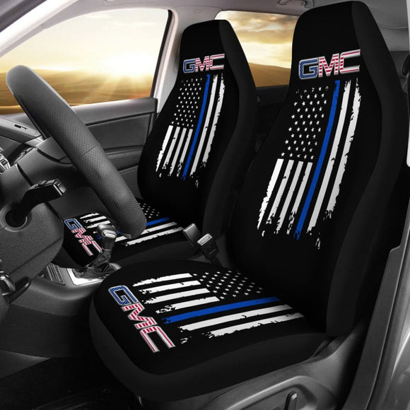 Thin Blue Line American Flag Mix GMC Car Seat Covers 212601 - YourCarButBetter
