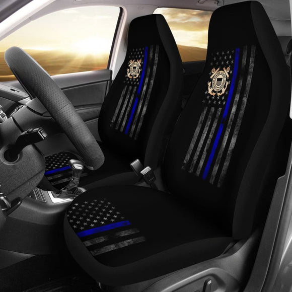 Thin Blue Line American Flag US Coast Guard Car Seat Covers Custom 2 210701 - YourCarButBetter