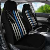 Thin Blue Line Police Flag Car Seat Covers Amazing Gift 153908 - YourCarButBetter