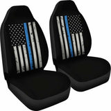 Thin Blue Line Police Flag Car Seat Covers Amazing Gift 153908 - YourCarButBetter