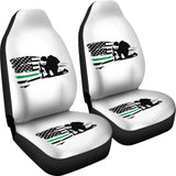 Thin Green Line American Flag Car Seats Covers Honoring Military 213003 - YourCarButBetter