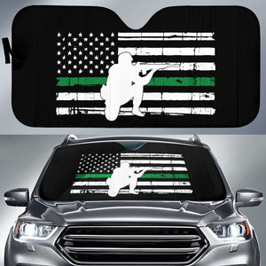 Thin Green Line American Flag Custom Car Accessories Car Auto Sun Shades 213003 - YourCarButBetter