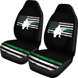Thin Green Line American Flag Custom Car Accessories Car Seat Covers 213003 - YourCarButBetter