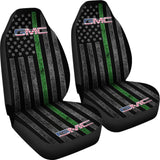 Thin Green Line American Flag Mix GMC Car Seat Covers 212601 - YourCarButBetter