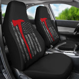 Thin Red Line American Flag Axe Firefighter Car Seat Covers 103131 - YourCarButBetter