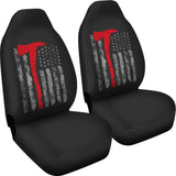 Thin Red Line American Flag Axe Firefighter Car Seat Covers 103131 - YourCarButBetter