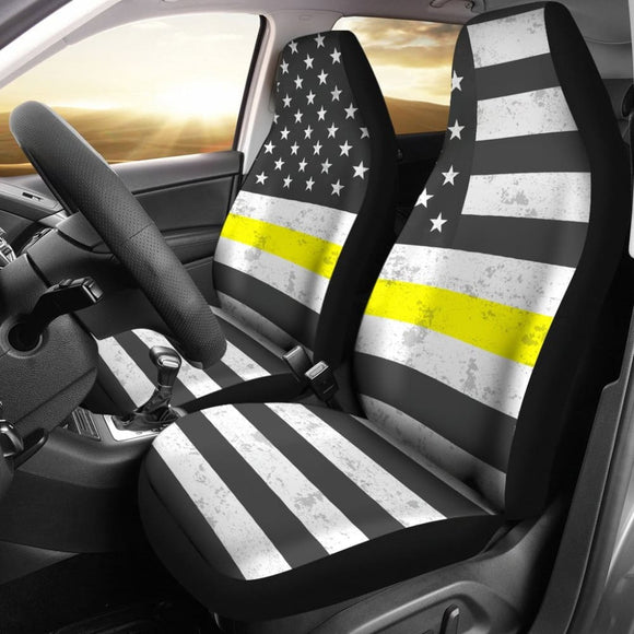 Thin Yellow Line American Flag Car Seat Covers 103131 - YourCarButBetter