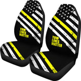 Thin Yellow Line Tow Lives Matter Car Seat Covers 213003 - YourCarButBetter