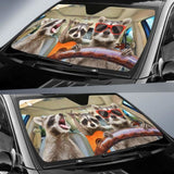 Three Funny Raccoon Driving Car Sun Shades 182102 - YourCarButBetter