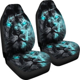 Thunder Lightning Blue Eyes Lion Car Seat Covers 212702 - YourCarButBetter