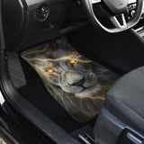 Thunder Lightning Powerful Yellow Eyes Lion Car Floor Mats 212702 - YourCarButBetter