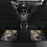 Thunder Lightning Powerful Yellow Eyes Lion Car Floor Mats 212702 - YourCarButBetter