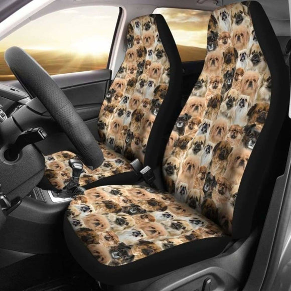 Tibetan Spaniel Full Face Car Seat Covers 154230 - YourCarButBetter