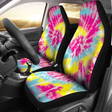Tie Dye Car Seat Covers Pink Yellow Blue Bright 154230 - YourCarButBetter