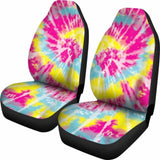 Tie Dye Car Seat Covers Pink Yellow Blue Bright 154230 - YourCarButBetter