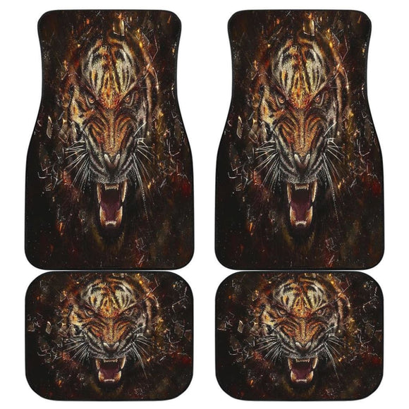 Tiger 3D Angry Face Wild Animal Car Floor Mats 174510 - YourCarButBetter