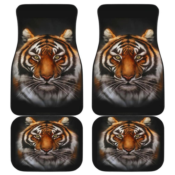 Tiger 3D Face Hungry Animal Wild Car Floor Mats 174510 - YourCarButBetter