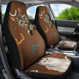 Tiger And White Cat Car Seat Cover 112428 - YourCarButBetter