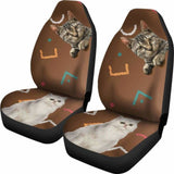 Tiger And White Cat Car Seat Cover 112428 - YourCarButBetter