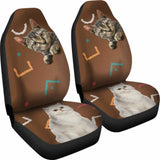 Tiger And White Cat Car Seat Cover 112428 - YourCarButBetter