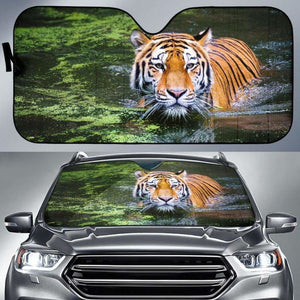 Tiger Big Cat Swim Hd Car Sun Shade 172609 - YourCarButBetter