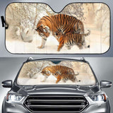 Tiger Tiger Cub Baby Tiger Snow 4K Car Sun Shade 172609 - YourCarButBetter