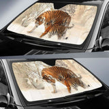 Tiger Tiger Cub Baby Tiger Snow 4K Car Sun Shade 172609 - YourCarButBetter