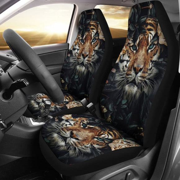 Tiger Flower Car Seat Covers Amazing Gift Ideas 210101 - YourCarButBetter