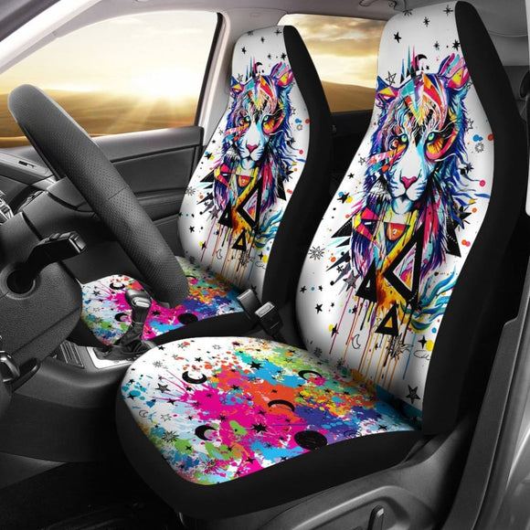 Tiger Watercolor Painting Car Seat Covers 174510 - YourCarButBetter