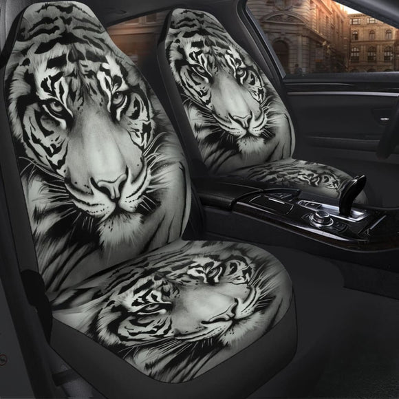 Tiger White Animal Car Seat Covers 174510 - YourCarButBetter