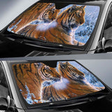 Tigers Oil Paint 4K Car Sun Shade 172609 - YourCarButBetter