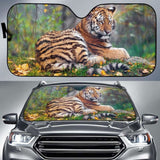 Tigress Cub Autumn 4K Car Sun Shade 172609 - YourCarButBetter