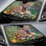 Tigress Cub Autumn 4K Car Sun Shade 172609 - YourCarButBetter