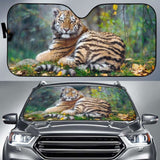 Tigress Cub Young Autumn 4K 5K Car Sun Shade 172609 - YourCarButBetter