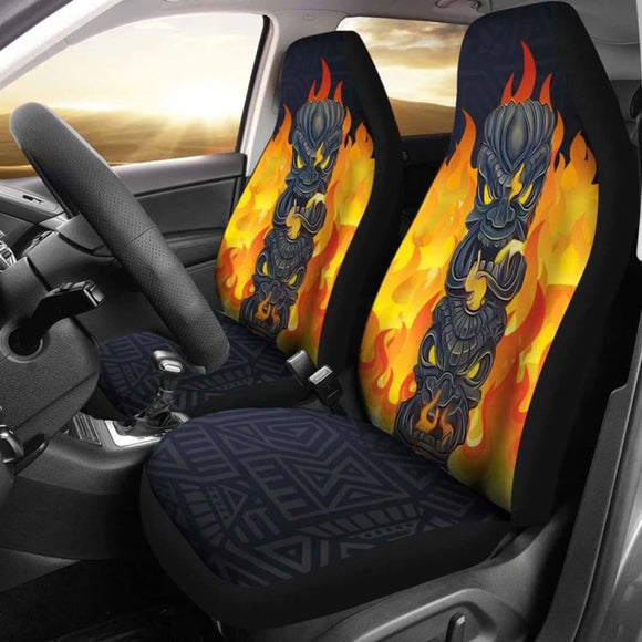 Tiki Fire Background Car Seat Covers Amazing 105905 - YourCarButBetter
