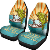 Today Is A Good Day To Have A Great Day Retro Fishing Car Seat Covers 182417 - YourCarButBetter