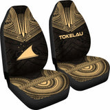 Tokelau Car Seat Cover - Tokelau Flag Polynesian Chief Tattoo Gold Version - 10 174914 - YourCarButBetter