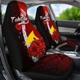 Tokelau Polynesian Car Seat Covers - Coat Of Arm With Hibiscus - 232125 - YourCarButBetter